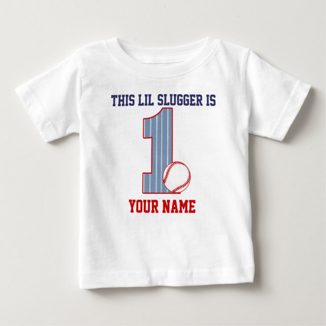 1st Birthday Baseball Personalised T-shirt (Front)