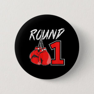 1st Birthday Boxing Boy 1 Year Old Boxer Bday Part 6 Cm Round Badge