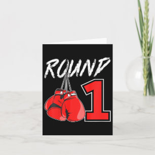 1st Birthday Boxing Boy 1 Year Old Boxer Bday Part Card