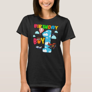 1st Birthday Boy Aeroplane Pilot 1 Years Old Helic T-Shirt