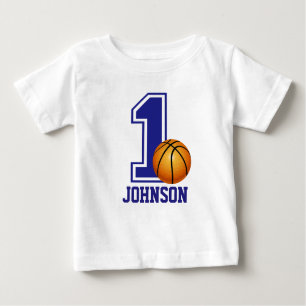 1st Birthday Boy basketball Personalised Baby T-Shirt