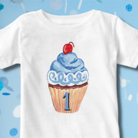 1st Birthday Boy Blue Cupcake