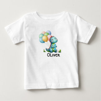 1st Birthday Boy Dinosaur personalised name Shirt