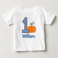 1st Birthday Boy Fall Pumpkin Personalised
