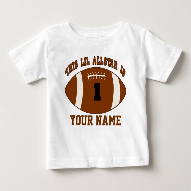 1st Birthday Boy Football Personalised T-shirt (Front)