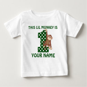 1st Birthday Boy Monkey Personalised Shirt
