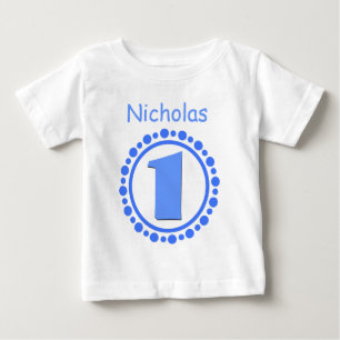 1st Birthday Boy One Year Big Number Name V101 Baby T-Shirt