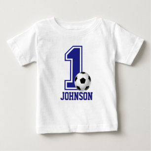 1st Birthday Boy soccer,football Personalised Baby T-Shirt