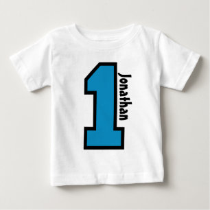 1st Birthday Boy Sports Number One Year V007A Baby T-Shirt
