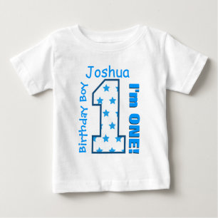 1st Birthday Boy Stars One Year Custom Name V006 Baby T-Shirt