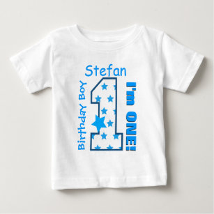 1st Birthday Boy Stars One Year Custom Name V006A Baby T-Shirt