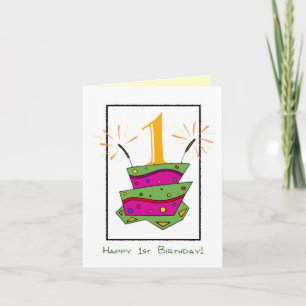 1st Birthday Cake Card