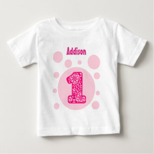 1st Birthday Camo and Bubbles One Year Old V14A Baby T-Shirt