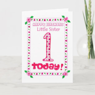 1st Birthday Card for a Little Sister