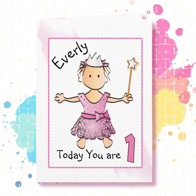1st Birthday Card for Little Girl (Creator Uploaded)
