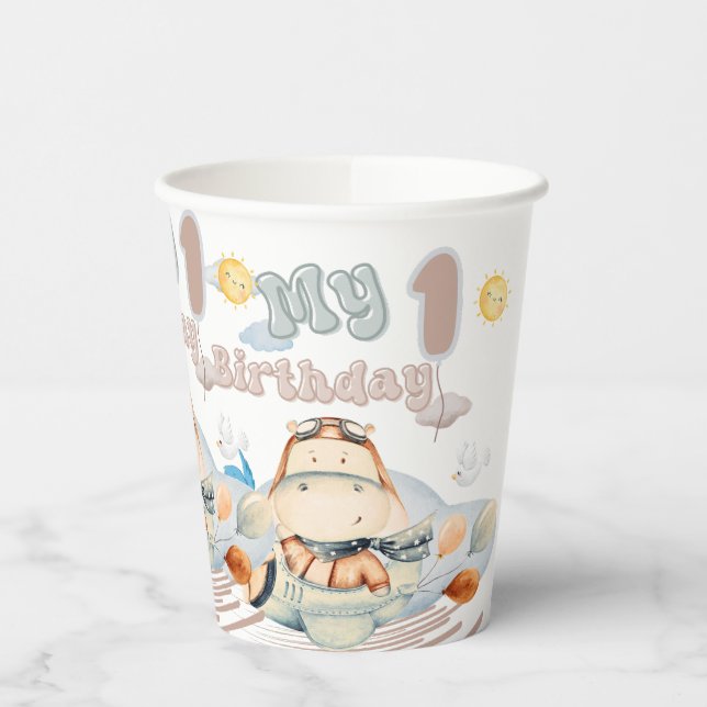 1st birthday cardboard paper cups (Left)