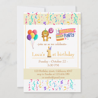 "1st Birthday Celebration Customisable Invitation