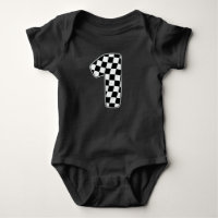 1st Birthday Chequered Number 1 Car Racing Flag