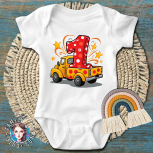 1st Birthday Construction Baby Bodysuit