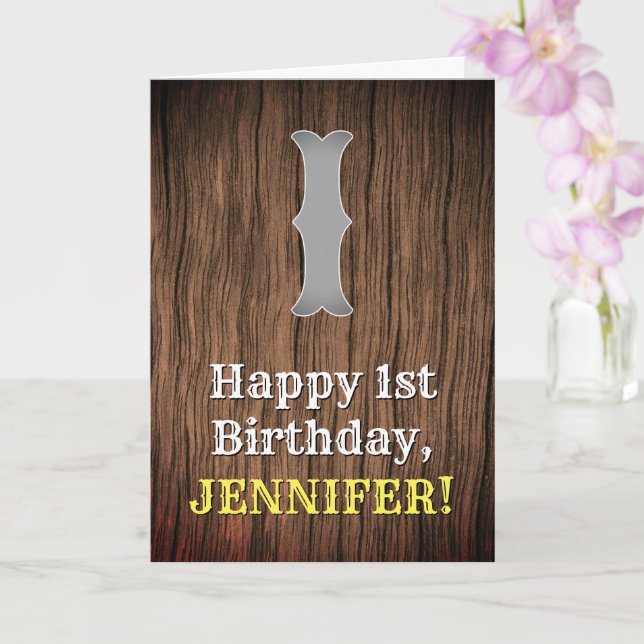 1st Birthday: Country Western Inspired Look, Name Card (Orchid)