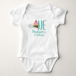1st Birthday Cupcake and Whisk Shirts for Baby