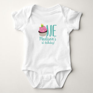 1st Birthday Cupcake Sprinkle Heart Shirt for Baby