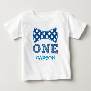 1st Birthday - Custom Name -Bow Tie Baby T-Shirt