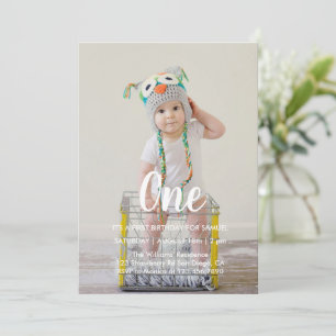 1st Birthday Custom Photo Invitation
