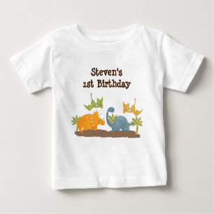 1st Birthday Cute Dinosaurs Prehistoric Wildlife Baby T-Shirt