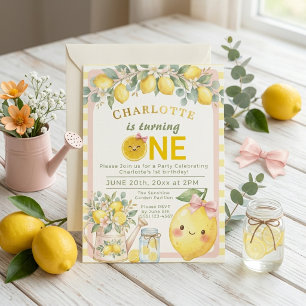 1st Birthday Cute Little Lemonade One Invitation