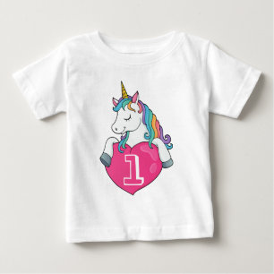 1st Birthday Cute Unicorn Birthday Gift For Girl Baby T-Shirt