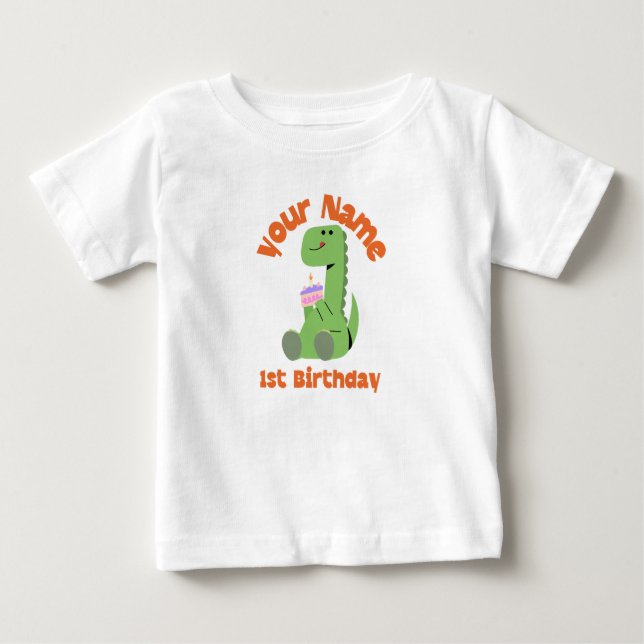 1st Birthday Dino Baby T-Shirt (Front)