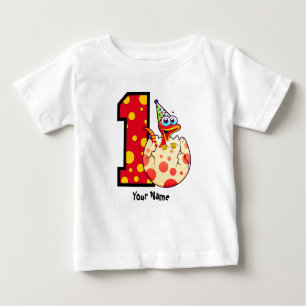 1st Birthday Dino Egg Custom Baby T-Shirt