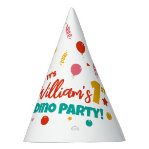 1st Birthday Dino Party Flat Colourful Hat