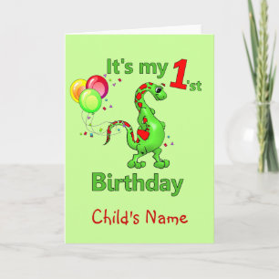 1st Birthday Dinosaur Card