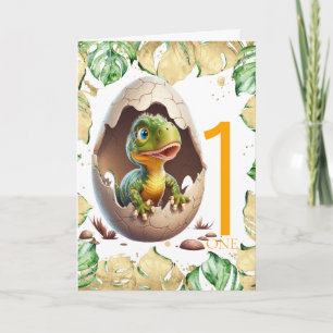 1st Birthday Dinosaur Cute baby Jungle Card