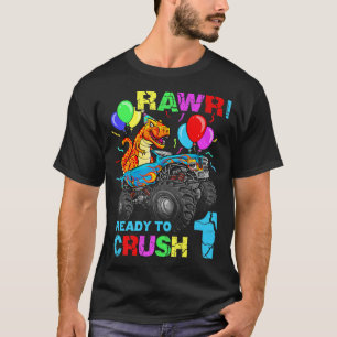 1st Birthday Dinosaur Monster Truck Rawr First One T-Shirt