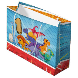 1st Birthday Dinosaur Party Large Gift Bag