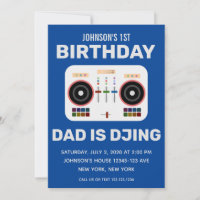 1st Birthday DJ Dance Party Blue