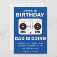 1st Birthday DJ Dance Party Blue