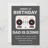 1st Birthday DJ Dance Party Charcoal