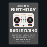 1st Birthday DJ Dance Party Charcoal Invitation<br><div class="desc">Are you looking for a cool birthday card for the first birthday? Is there a DJ in the house hosting the living room dance party? Well,  perhaps this modern DJ controller dance party invitation may work. Personalise the text and replace the images to your liking.</div>