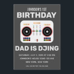 1st Birthday DJ Dance Party Charcoal Invitation<br><div class="desc">Are you looking for a cool birthday card for the first birthday? Is there a DJ in the house hosting the living room dance party? Well,  perhaps this modern DJ controller dance party invitation may work. Personalise the text and replace the images to your liking.</div>