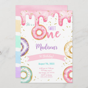 1st Birthday Doughnut Invitation