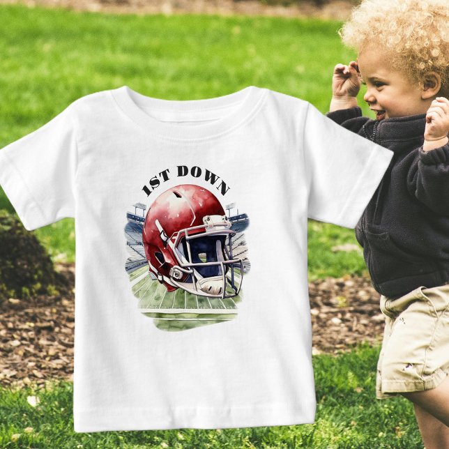 1st Birthday Down Football Baby T-Shirt (Creator Uploaded)