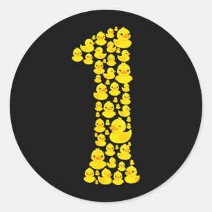 1st Birthday Duck Boy Girl Rubber Duck 1 Year Old Classic Round Sticker