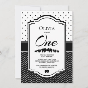 1st Birthday Elephant Party Invitation
