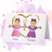 1st Birthday Ethnic Twin Girls Sweet Personalised