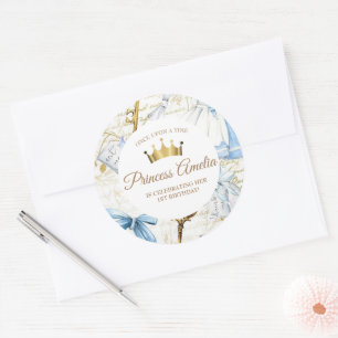 1st Birthday Fairy Tale Princess Girly Birthday Classic Round Sticker