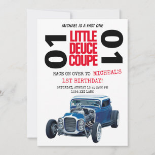 1ST BIRTHDAY FAST ONE RACE CAR PARTY INVITATION